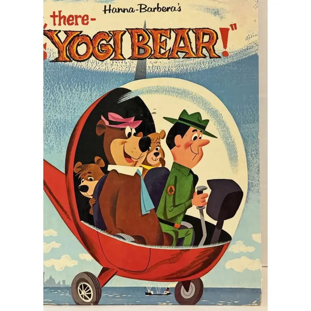 Vintage 1964 Hanna-Barbera Mel Crawford HEY THERE IT'S YOGI BEAR Big Golden Book